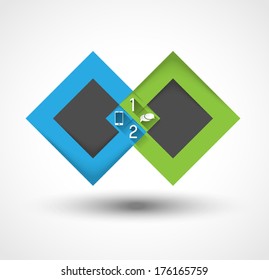 infographic template squares with long shadow effect, options, infographic design element