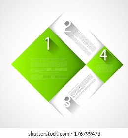 infographic template squares, options, infographic design element with long shadow effect