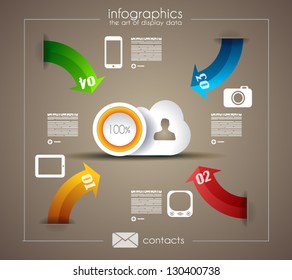 Infographic template for statistic data visualization. Modern composition to use like infochart, product ranking page or background for performance data graphics.