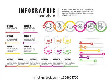 infographic template with statistics in white background vector illustration design