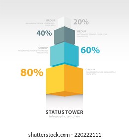  infographic template status tower font view