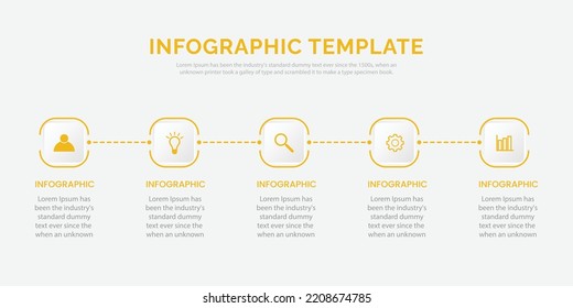 paso de plantilla de infografía con icono