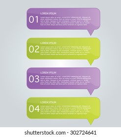 Infographic template with step options for business, startup concept, web design, data visualization, banner, brochure or flyer layouts, presentation, education. Abstract 3d stock vector illustration.
