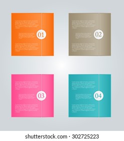 Infographic template with step options for business, startup concept, web design, data visualization, banner, brochure or flyer layouts, presentation, education. Abstract 3d stock vector illustration.