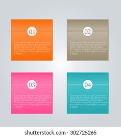 Infographic template with step options for business, startup concept, web design, data visualization, banner, brochure or flyer layouts, presentation, education. Abstract 3d stock vector illustration.