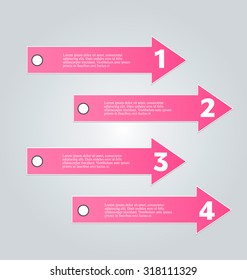 Infographic template with step options for business, startup concept, web design, banner, brochure or flyer layouts, presentation, education. Abstract 3d stock colorful vector illustration. 