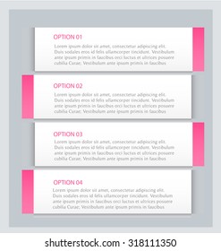 Infographic template with step options for business, startup concept, web design, banner, brochure or flyer layouts, presentation, education. Abstract 3d stock colorful vector illustration. 