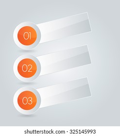 Infographic template with step options for business, startup concept, web design, data visualization, banner, brochure or flyer layouts, presentation, education. Abstract 3d stock vector illustration