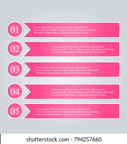 Infographic template with step options for business, startup concept, web design, data visualization, banner, brochure or flyer layouts, presentation, education. Abstract 3d vector illustration. 