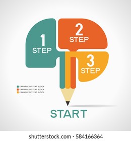 Infographic template with steps, arrow. Vector eps10 illustration