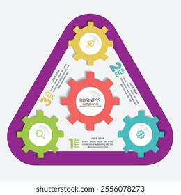 Infographic template with steps and icons. Can be used for web design, timeline, diagram, chart, graph, business presentation.