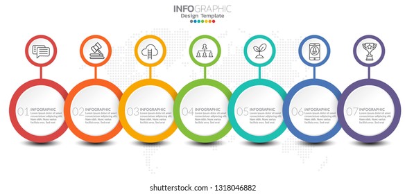 Infographic template with steps and process for your design.