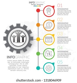 Infographic template with steps and process for your design.