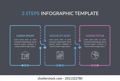 Infographic template with three elements with place for your text and icons, workflow, process chart, steps or options, vector eps10 illustration