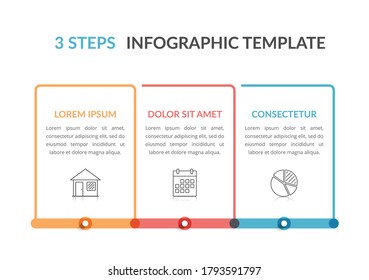 Infographic template with three elements, workflow, process chart, steps or options, vector eps10 illustration