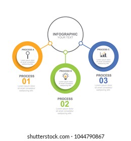 Infographic template three option, process or step for business presentation