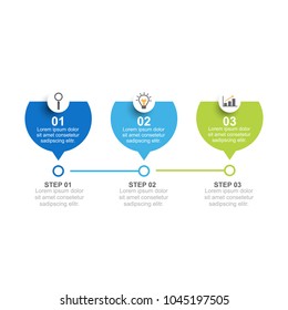 Infographic template three option, process or step for business