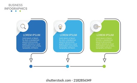 Infographic template three option, process or step for business