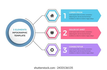 Infographic template with three options or steps with place for icons and text, vector eps10 illustration
