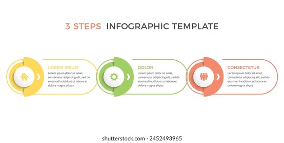 Infographic template with three parts, process, workflow chart, vector eps10 illustration