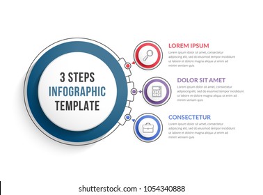 Infographic template with three steps or options, workflow, process diagram, vector eps10 illustration
