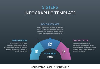 Infographic template with three steps or options, process chart, vector eps10 illustration