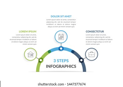 Infographic template with three steps or options, workflow, process chart, vector eps10 illustration