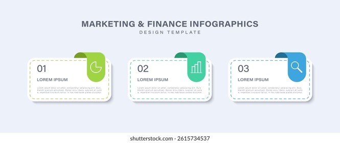 Infographic template. Three steps to success with icons and space for your data
