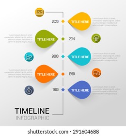 Infographic template with time line report, points and icons
