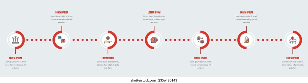 Infographic template. timeline with icons