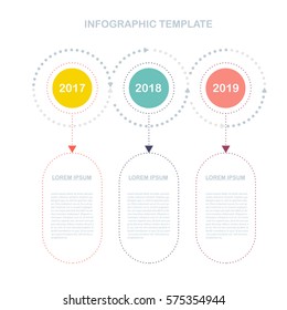 Infographic Template. Timeline Three Years Perspective. Vector EPS 10