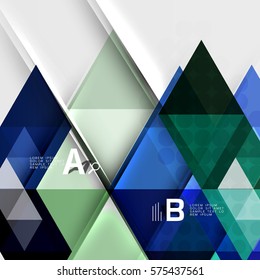 Infographic template - triangle tiles background. Vector template background for workflow layout, diagram, number options or web design
