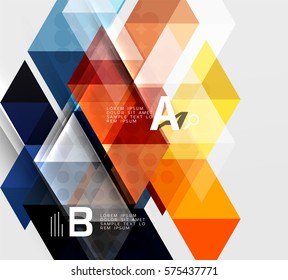 Plantilla infográfica - fondo de mosaicos triangulares. Fondo de plantilla de vector para diseño de flujo de trabajo, diagrama, opciones de número o diseño web