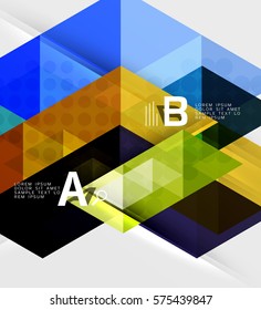 Infographic template - triangle tiles background. Vector template background for workflow layout, diagram, number options or web design