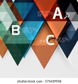 Infographic template - triangle tiles background. Vector template background for workflow layout, diagram, number options or web design