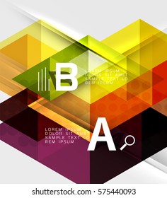 Infografische Vorlage - Dreieckskachelhintergrund. Vektorvorlagenhintergrund für das Workflowlayout, -diagramm, -nummeroptionen oder Webdesign