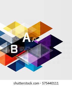 Infographic template - triangle tiles background. Vector template background for workflow layout, diagram, number options or web design