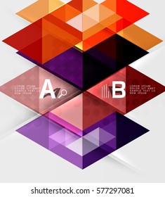 Plantilla infográfica - fondo de mosaicos triangulares. Fondo de plantilla de vector para diseño de flujo de trabajo, diagrama, opciones de número o diseño web