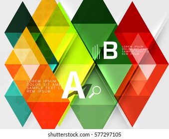Infographic template - triangle tiles background. Vector template background for workflow layout, diagram, number options or web design