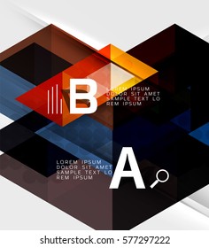 Infographic template - triangle tiles background. Vector template background for workflow layout, diagram, number options or web design