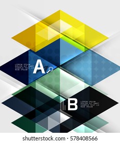 Infographic template - triangle tiles background. Vector template background for workflow layout, diagram, number options or web design