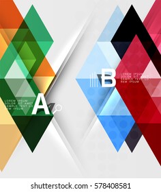 Infographic template - triangle tiles background. Vector template background for workflow layout, diagram, number options or web design