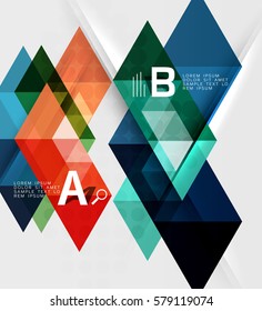Infographic template - triangle tiles background. Vector template background for workflow layout, diagram, number options or web design