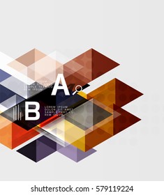Infographic template - triangle tiles background. Vector template background for workflow layout, diagram, number options or web design