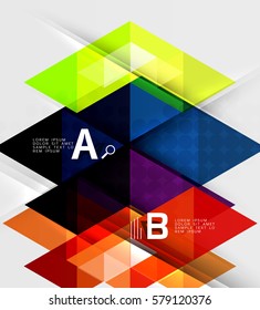 Infographic template - triangle tiles background. Vector template background for workflow layout, diagram, number options or web design