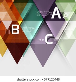 Infographic template - triangle tiles background. Vector template background for workflow layout, diagram, number options or web design