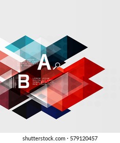 Plantilla infográfica - fondo de mosaicos triangulares. Fondo de plantilla de vector para diseño de flujo de trabajo, diagrama, opciones de número o diseño web