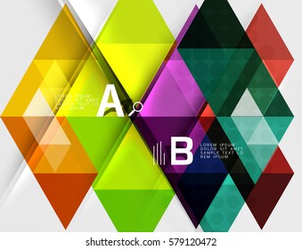 Infographic template - triangle tiles background. Vector template background for workflow layout, diagram, number options or web design