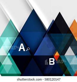 Infographic template - triangle tiles background. Vector template background for workflow layout, diagram, number options or web design
