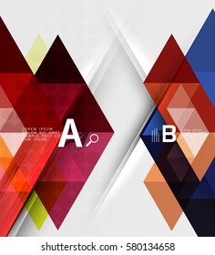 Infographic template - triangle tiles background. Vector template background for workflow layout, diagram, number options or web design